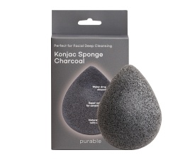 Sejas attīrīšanas sūklis ar kokogli Purable Konjac Sponge - Charcoal